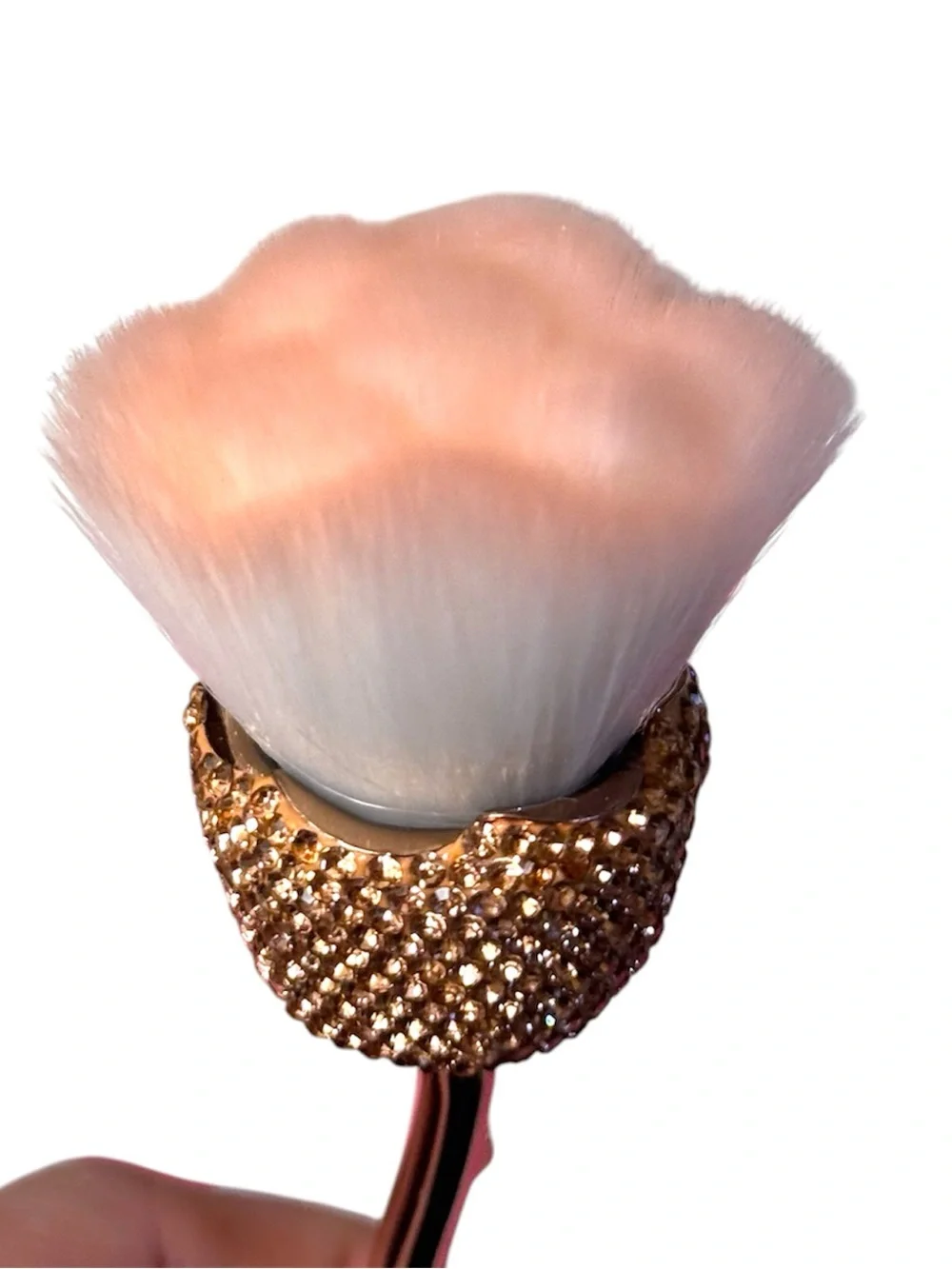 Afloral Vanilla Medium Celfie Ceramic Vase Brush Holder + BestBling Rose Brush